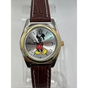 Disney Mickey Mouse Women's Watch Leather Band MZB MCK613- New Battery